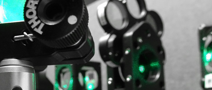 Slideshow: optical setup with green laser beam
